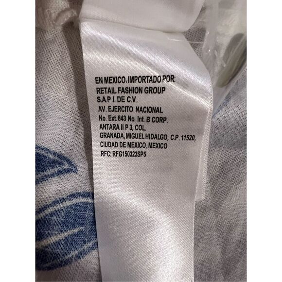 FARM Rio Women's White Blue Mystic Lotus Print Linen Blend Maxi Dress Small NWOT - Picture 15 of 16